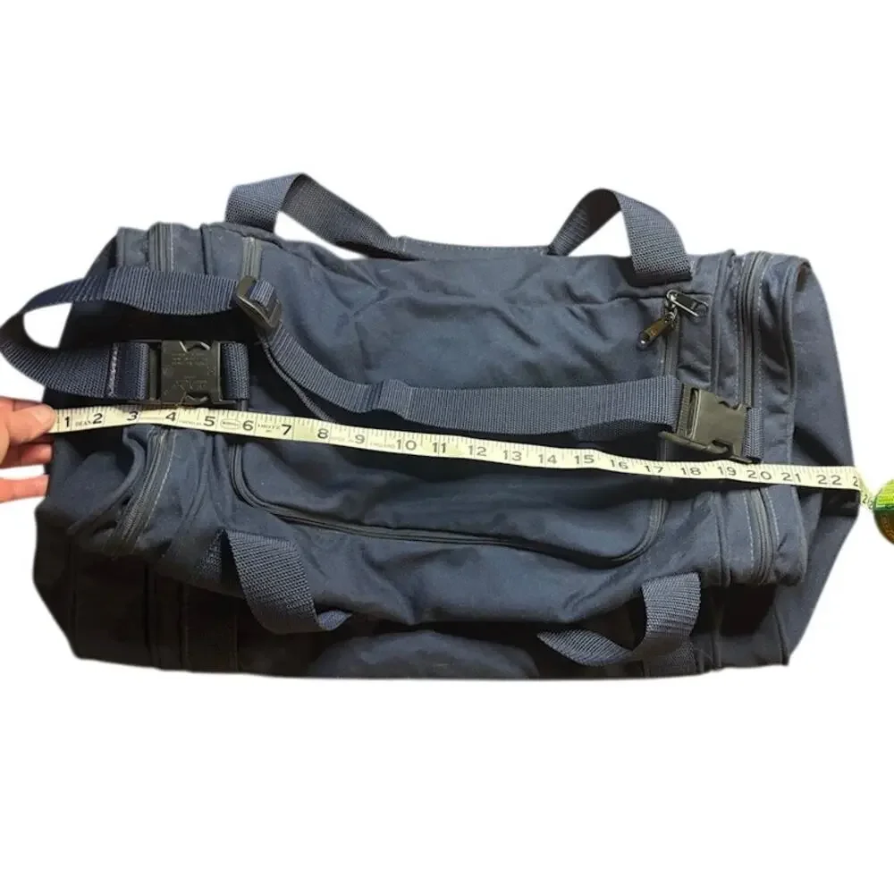 Vintage Ben Hogan Golf Duffle Bag Blue Red White Pockets Shoulder Strap Handles